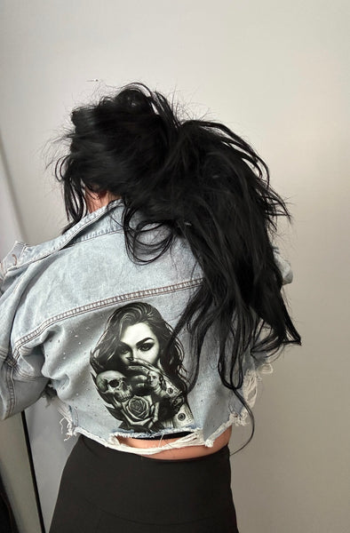 Money Talks Rhinestone Denim