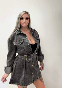 Denim Belted Jacket