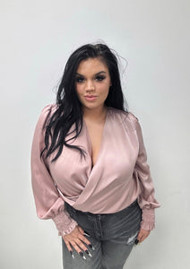 Satin Wrap Blouse