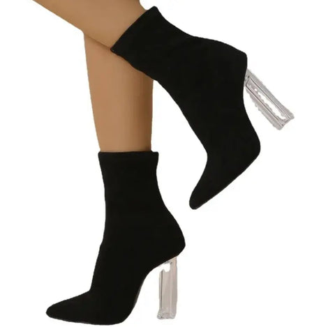 Clear Heel Boots